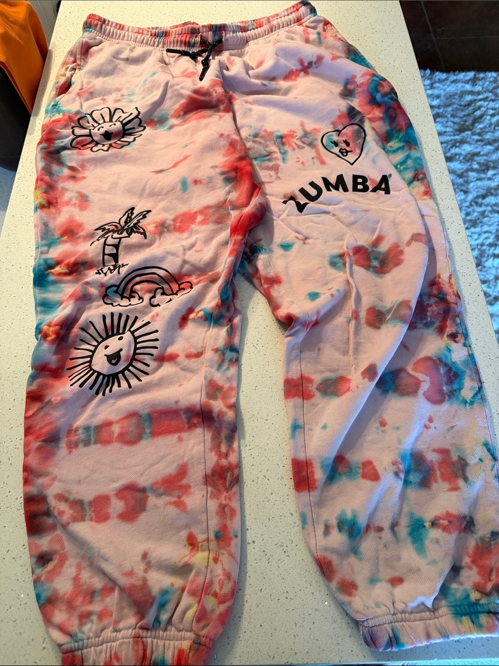 Zumba Fitness Tie-Dye Joggers in Pink, Red & Blue